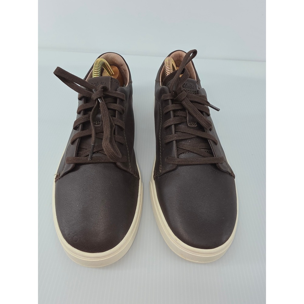 OluKai Pehuea Li Ili Dark Brown Leather Sneakers Womens 8.5 20433-4848